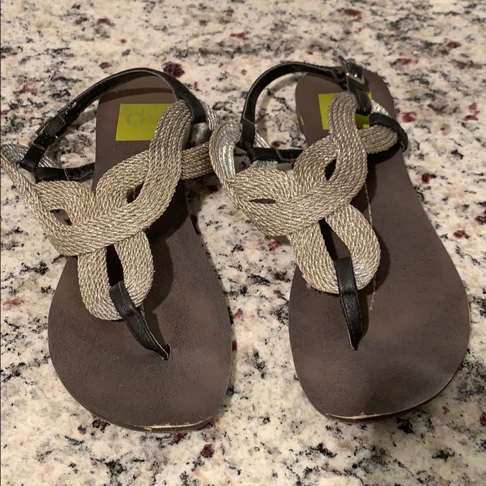 Silver DV thing sandal flats